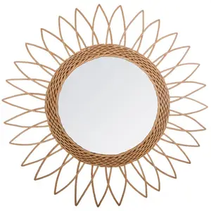 Atmosphera Créateur d'intérieur - Miroir en Rotin Pointe 50cm Beige pas cher