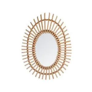 Atmosphera Créateur D'intérieur - Miroir ovale rotin 43x58cm pas cher
