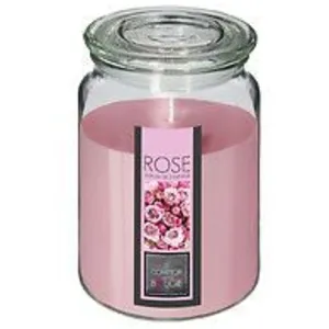 Comparateur de prix : ATMOSPHERA Comptoir de la Bougie - Bougie Parfumée en Verre Couvercle 510g Rose