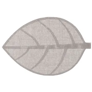 Secret de Gourmet - Set de table Feuille - 50 x 33 cm - Gris clair