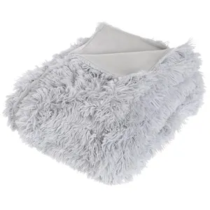 Atmosphera - Plaid - Fausse Fourrure - Gris - 120x160 cm pas cher