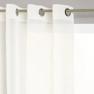 Comparateur de prix : Voilage Etamine blanc ivoire 140x240cm Atmosphera Créateur D'intérieur