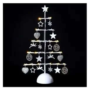 FEERIC LIGHTS & CHRISTMAS Sapin en Métal Lumineux à LED avec décoration H 45 cm pas cher