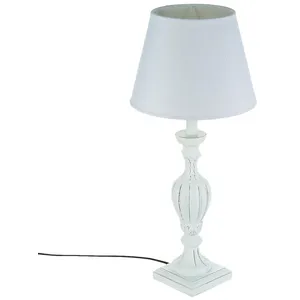 Comparateur de prix : Atmosphera Lampe ? Poser Pied En Bois Patin? Blanc H 55 Cm