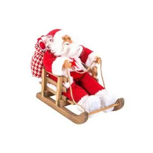 FEERIC LIGHT & CHRISTMAS Décoration à poser Père Noël sur luge 128445H - H30 cm pas cher