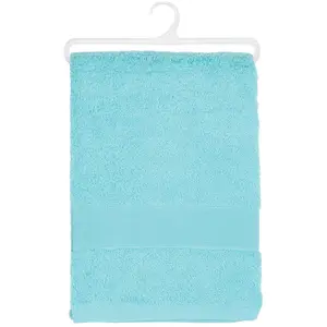 Atmosphera Serviette de bain en coton - 100 x 150 cm - Bleu Turquoise pas cher