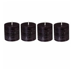 Comparateur de prix : Lot de 4 bougies rustiques noir 60g Atmosphera Créateur D'intérieur
