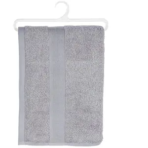 Drap de douche Essentiel coton gris taupe 70x130cm Atmosphera Créateur D'intérieur pas cher