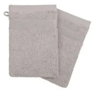 Atmosphera Créateur D'intérieur - Lot de 2 gants de toilette gris taupe 15x21cm pas cher