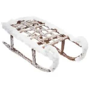 Feeric Lights & Christmas Luge en Bois Enneigée "Hors Piste" 37cm Naturel pas cher