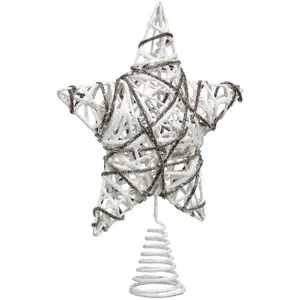 JJA Cimier de sapin "Marron glacé" en rotin H27cm Feeric lights & christmas