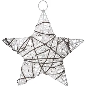 Comparateur de prix : FÉÉRIC LIGHTS AND CHRISTMAS Atmosphera Etoile De Noël Pailletée À Suspendre - Diam. 25 Cm - Blanc