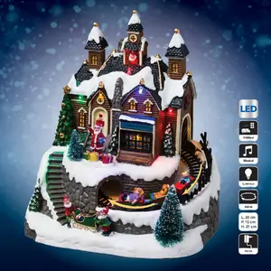 Comparateur de prix : FEERIC LIGHT & CHRISTMAS Village de Noël atelier + train lumineux, musical et animé - Multicolore
