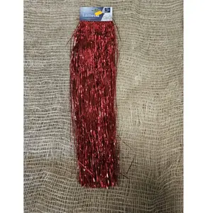 Guirlande Fil Noël Rouge Lametta 50cm pas cher