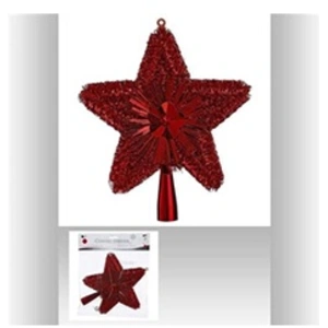 Comparateur de prix : Paris Prix FEERIC LIGHTS & CHRISTMAS Cimier de sapin - Uni et brillant - 23 cm - Rouge