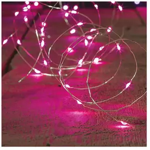 Guirlande lumineuse intérieur 4m rose 40 LED à piles Feeric lights & christmas pas cher