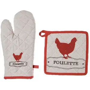Comparateur de prix : Gant manique poule multicolore H30cm - Atmosphera créateur d'intérieur