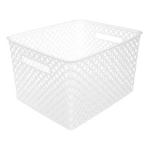 Comparateur de prix : Panier en plastique - 5five - Folk - 19L - Blanc - Dimensions 37x30x22 cm