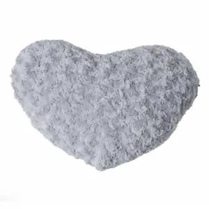 Atmosphera Créateur D'intérieur - Coussin coeur bouclette gris 28x36cm