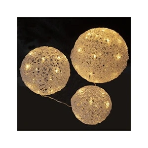 Féeric lights & Christmas Lot 3 boules 56 LED blanc chaud pas cher