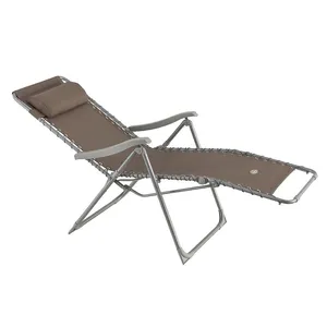 HESPERIDE Fauteuil relax de jardin Silos taupe acier traité époxy en texaline - Hespéride pas cher