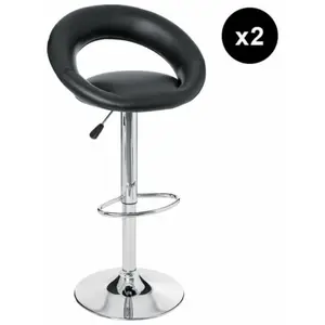 JJA Atmosphera Créateur D'intérieur - Lot de 2 tabourets de bar Sasha noir pas cher