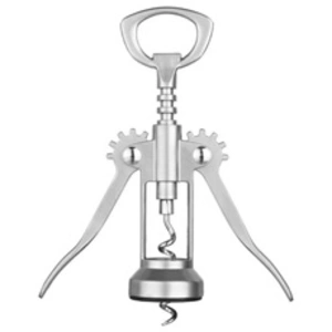 Secret de Gourmet Tire bouchon - Décapsuleur - 17 cm - Gris - 1 pièce - Multifonctionnel pas cher