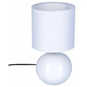 Comparateur de prix : JJA Atmosphera Créateur D'intérieur - Lampe céramique Timéo blanc brillant H25cm