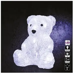 Comparateur de prix : Feeric Christmas Décoration Lumineuse Ours Assis 16 Led Blanc Froid H 20 Cm