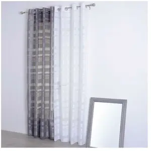 Atmosphera Créateur D'intérieur - Voilage à bandes Satinées 140 x 240 cm Blanc pas cher