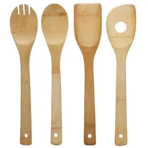 Aucune Lot de 4 cuillères de cuisine - Bambou pas cher