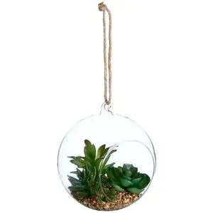 ATMOSPHERA 3S. x Home Plante artificielle et Boule en verre H17 vertVendu parcarrefour