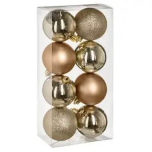 FÉÉRIC LIGHTS AND CHRISTMAS Créateur d'intérieur - Lot de 8 Boules de Noël Colorama 7cm Or pas cher