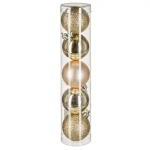 Comparateur de prix : FEERIC LIGHTS & CHRISTMAS Déco de sapin Lot de 5 Boules de Noël D 5 cm - Or et Champagne