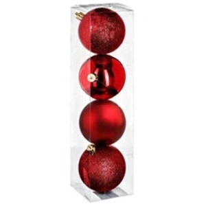 Comparateur de prix : Déco de sapin Lot de 4 Boules de Noël D 8 cm - Rouge - Feeric Christmas