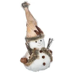 Comparateur de prix : Déco de Noël Bonhomme de neige en Habit nature bois et écorces