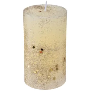 BUT Bougie Or pailleté et étoilée h 12 cm 340 g - Feeric Christmas pas cher