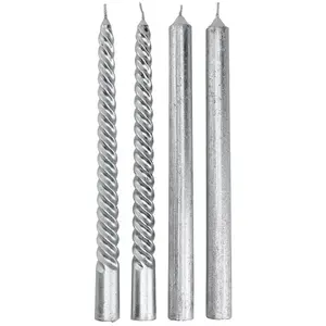 BUT Chandelles X4 argent H. 25 cm Argenté pas cher