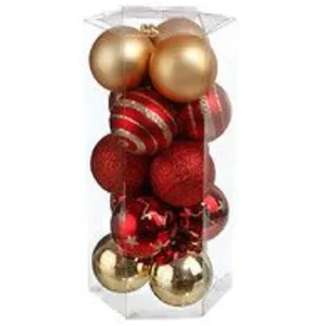 Comparateur de prix : Atmosphera Déco de sapin Lot de 15 Boules de Noël D 5 cm - Rouge et Champagne