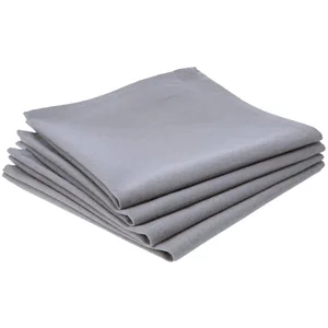 Atmosphera - Lot de 4 Serviettes de Table Coton - Gris Clair - 40x40 cm pas cher