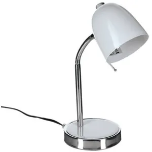3S. x Home Lampe de bureau en métal H36 cm blanc pas cher