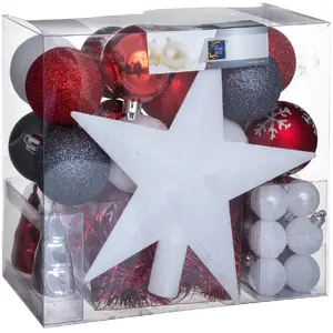 Comparateur de prix : Feeric lights & christmas - Kit de Sapin Ferme aux sapins 44 pièces Blanc/Rouge