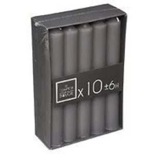 Lot de 10 bougies bâtons gris 45g - Atmosphera créateur d'intérieur