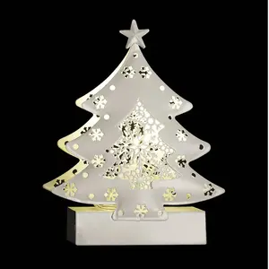 Feeric Light & Christmas Sujet de Noël lumineux Sapin en métal LED blanc chaud H 14.5 cm
