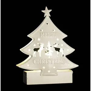 Feeric Light & Christmas Sujet de Noël lumineux Sapin en métal LED blanc chaud H 14.5 cmVendu parcarrefour