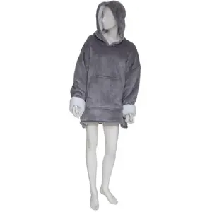 Atmosphera Créateur D'intérieur - Plaid sweatshirt à capuche gris l-xl pas cher