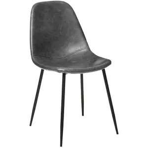 Chaise - AC-DÉCO - L 53 x l 43 x H 82 cm - Métal - Gris pas cher