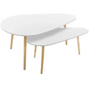 Tables gigognes Mileo blanc L88 98cm Atmosphera Créateur D'intérieur pas cher