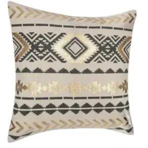 Comparateur de prix : HOMEMAISON Housse de coussin Etnik gris 40x40cm - Atmosphera créateur d'intérieur