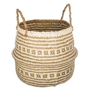 Atmosphera Créateur D'intérieur - Panier Brendan en roseau blanc D34cm pas cher